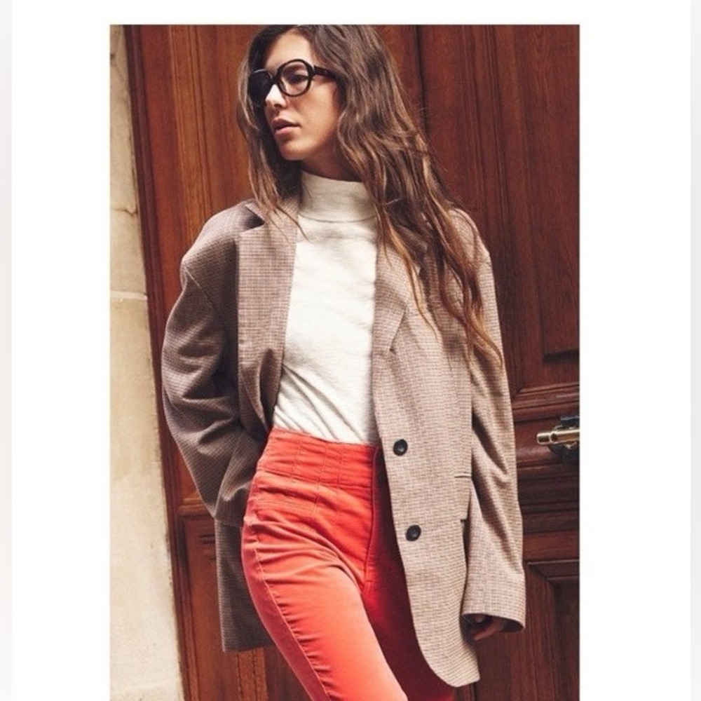 Free People Oversized Reggie Blazer in Ginger Combo Size L - Picture 15 of 15